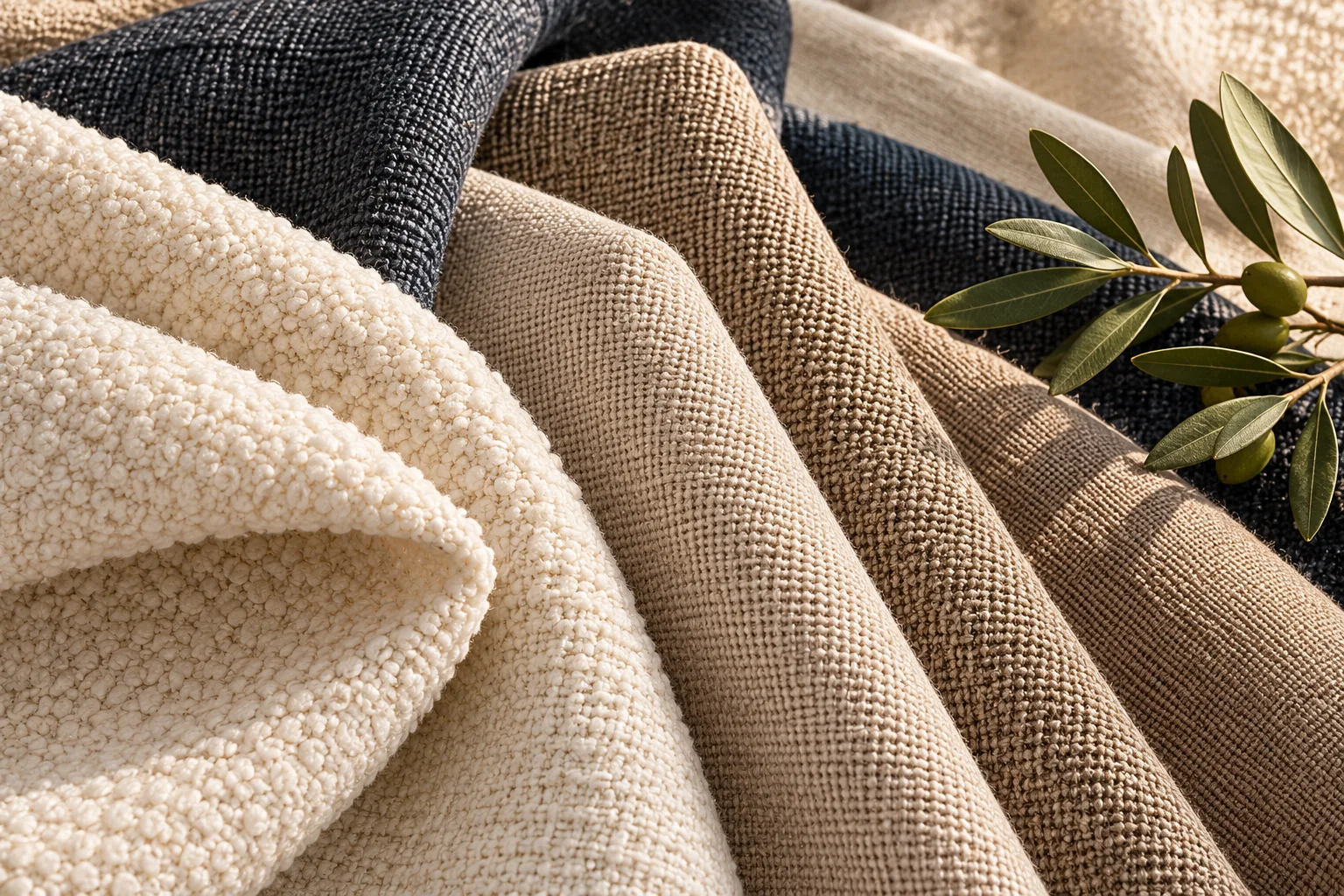 Upholstery inspiration in ivory, oatmeal, taupe and navy