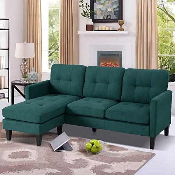 Show details for 3-Seater Convertible Sectional Couch | Reversible Chaise L-Shaped Sofa - A&OLS06 Picture of 3-Seater Convertible Sectional Couch | Reversible Chaise L-Shaped Sofa - A&OLS06