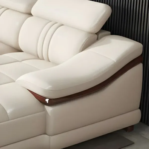 Show details for Artificial Leather Sofa: 6 Seater Premium Modern Design with Adjustable Headrests & Wooden Panel Armrests - A&OLS02 Artificial Leather Sofa: 6 Seater Premium Modern Design