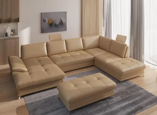 Picture of L-Shape 6 Seater Sectional Sofa Castiel:  Adjustable Depth, Optional Bed & Storage - A&OLS29